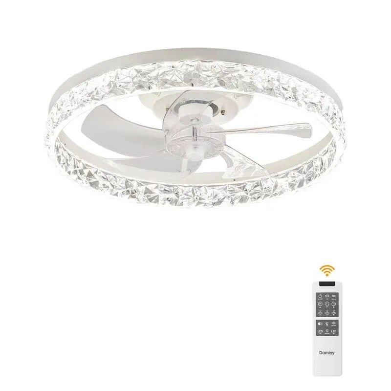 Deckenventilator mit Licht, 20 Zoll, dimmbar, Innen, 6 CCT dimmbar Low Profile Deckenventilator mit Licht, 20 in