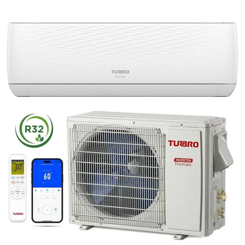 kanalloses Mini-Split-System Finnmark 9000 BTU Ductless SEER2, 19 SEER2, 115V, WiFi-fähig, Wärmefunktion, 9,000 BTU