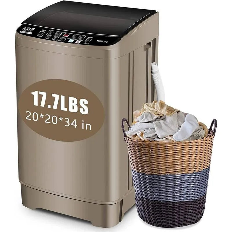 Vollautomatische Toplader Waschmaschine, 1. 38 cu. ft, 17. 7 lbs, 10 Wash Programm und 8 Wasserstände, Gold, 1.38 cu.ft, 17.7 lbs