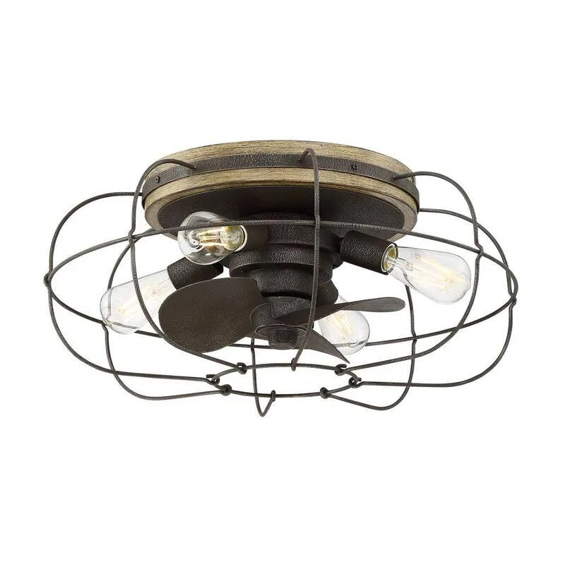 Deckenventilator, 22 in., Fernsteuerung, Innen-/Außenbereich, ferngesteuerte Luftzirkulation, Verkohltes Eisen, Deckenventilatoren mit Beleuchtung
