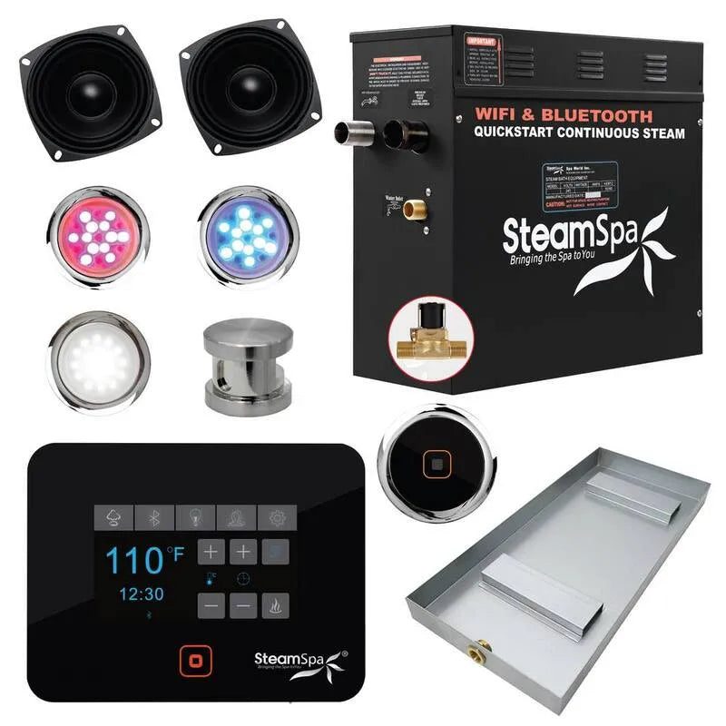 Generator, gebürstet Nickel, Bluetooth, Wifi, Schwarz, Portable Backup Stromversorgung, Gebürstetes Nickel, Dampfduschgeneratoren