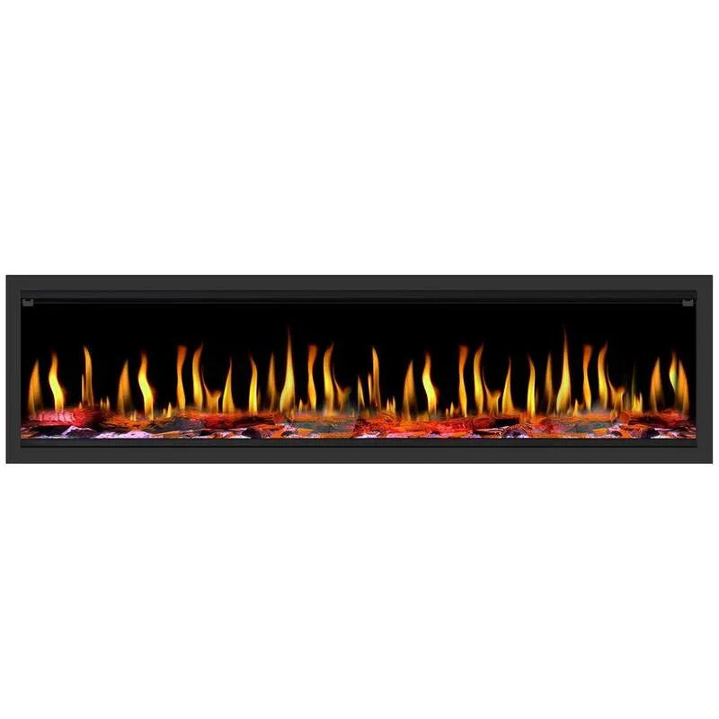 Dynasty Fireplaces, Tempo Series 76 in. Wall montierten virtuellen elektrischen Kamin in Schwarz, Matte Finish, an der Wand montierte elektrische Kamine