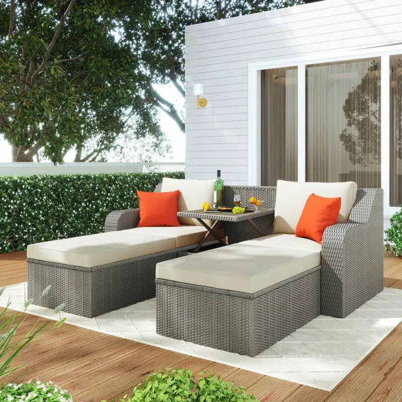 Garten Sofa, Grau, Beige, Wohnzimmer Sitzen