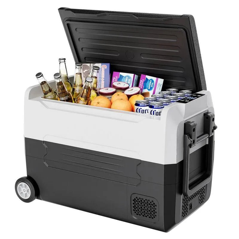 3-Ways Kühlschrank 3-Wege, 2 cu. Ft, 48QT, 3-Wege der Stromversorgung, kompaktes tragbares Design, Garten, Weiß