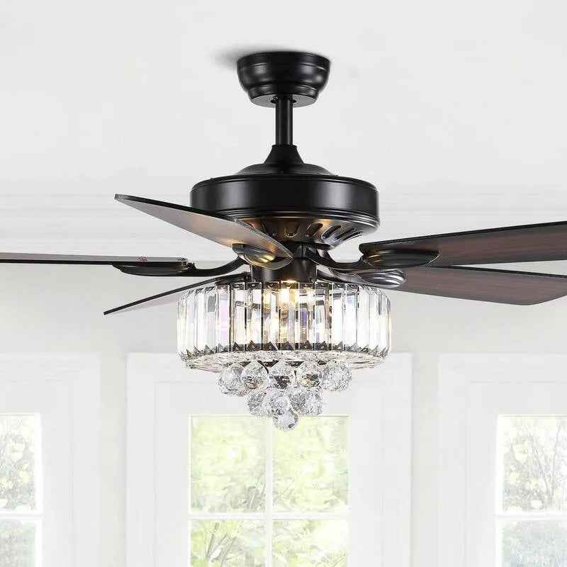 Deckenventilator, 52 in., Innen, Schwarz, ferngesteuerte Luftzirkulation