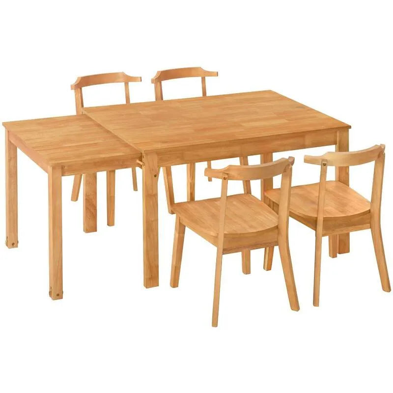 5 Teile Stück Holz Garten Dining Erweiterbarer Tisch 5-Stück, 17. 7 in., Pull-out Beistelltisch und Räder, 17.7 in