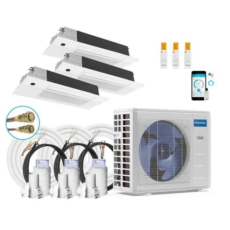 MRCOOL 3-Ton kanalloses Mini-Split-System, 21. 5 SEER, 30000 BTU, 50ft, 3-Zone, 12K, 30,000 BTU, 50,50ft