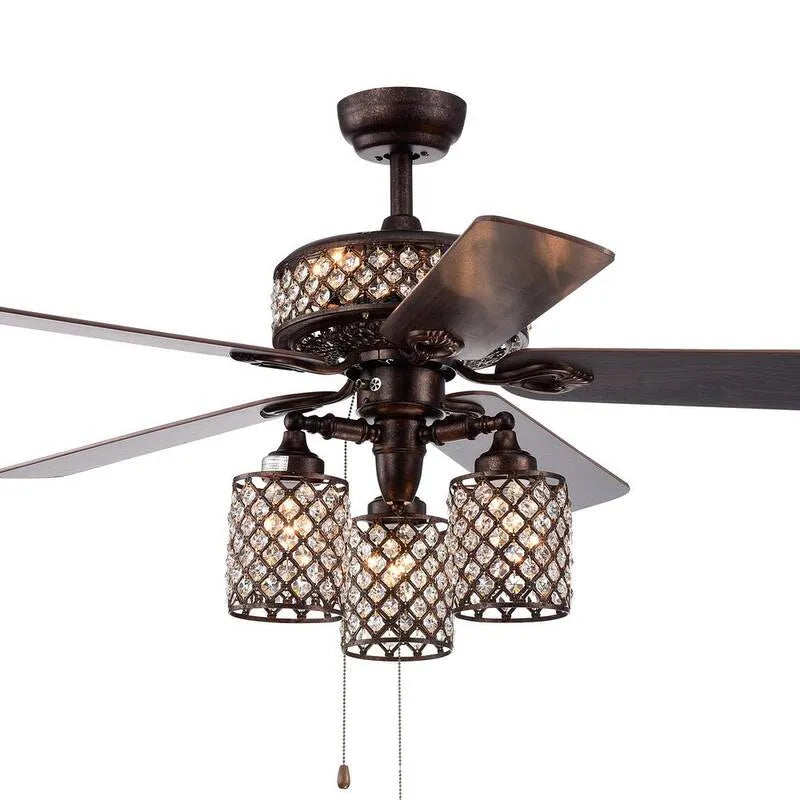 Deckenventilator, 52 in., Innen-, Bronze-, ferngesteuerte Luftzirkulation, Deckenventilatoren mit Beleuchtung