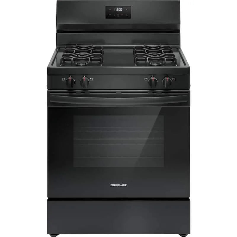 Frigidaire 4-Burner Gas Herd, 30 in., Gas Kochgeräte mit Brennerkonfiguration, Schwarz