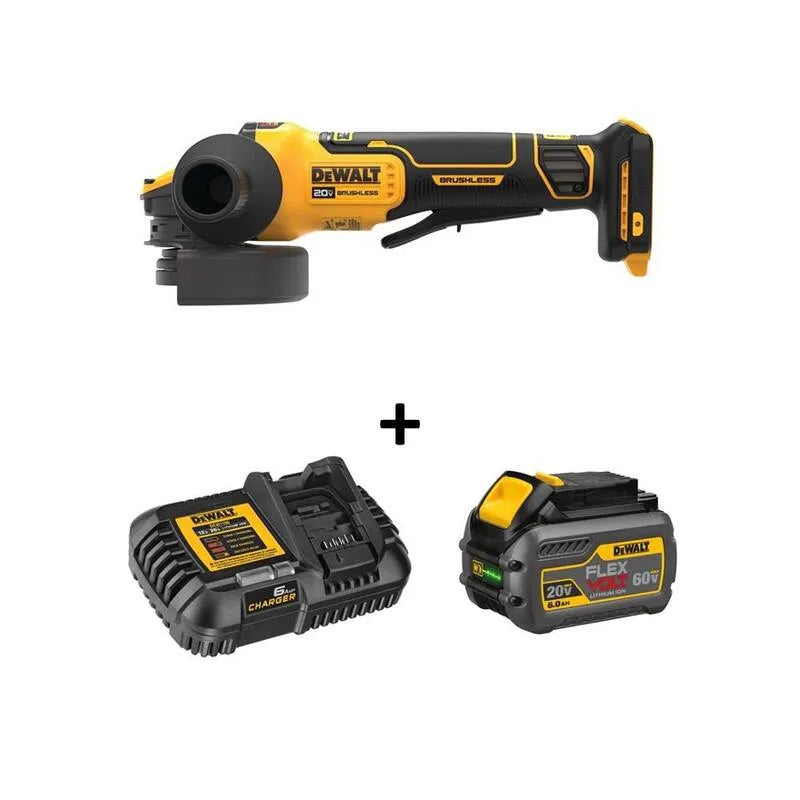 DEWALT 6. 0Ah Batterie-Kit, 20V, 5 in., Winkelschleifer mit FLEXVOLT VORTEIL und, kabellos Design, bürstenlos, 6.0Ah
