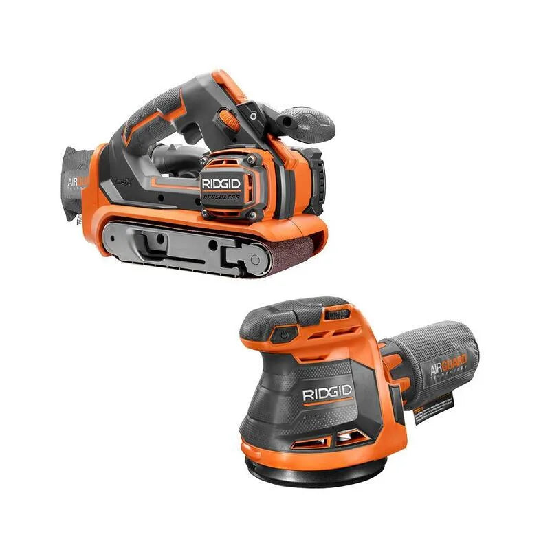 RIDGID 2-Werkzeugset, 18V, 5 in., 3 in., Nur Werkzeuge, Bandschleifer, kabellos Design, 18 in., bürstenlos