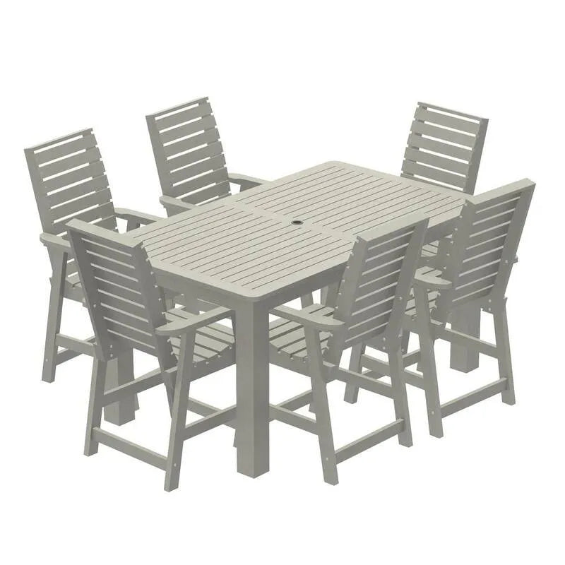 Plastic Garten Thekenhöhe Essgruppe, Glennville, Set von 6, Grau, Garten-Essgruppen