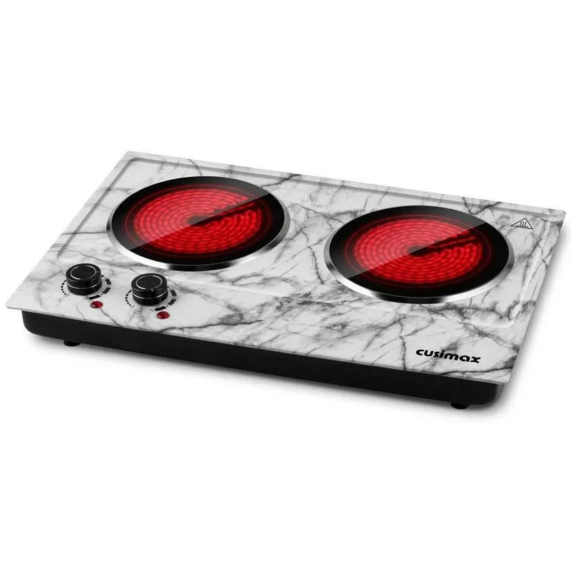 Doppel-Infrarot-Brenner 7. 1 in., einstellbare Temperatur, Infrarot-Technologie, automatische Abschaltung, Weiß, 7.1 in