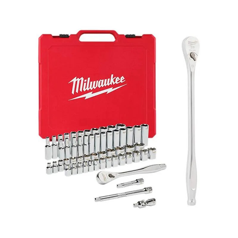 Milwaukee 57 Teile Metric Ratchet und Socket Mechanics Werkzeug, 3/8 in., 12 in., Extended Ratchet