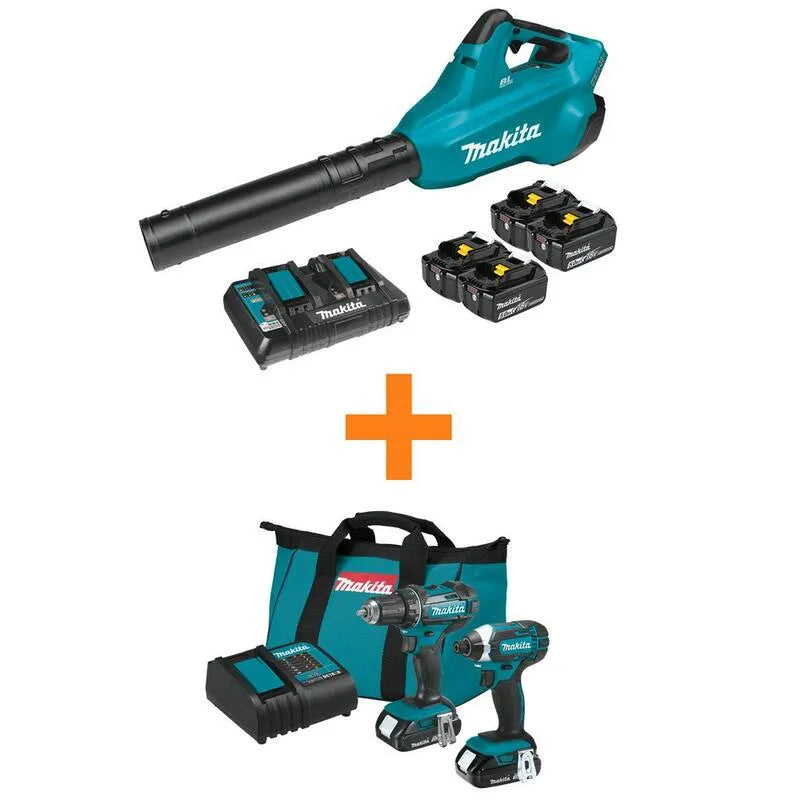 Makita Schlagschrauber, 18V X2, 36V, 5. 0Ah, kabellos, 2 Teile, 4 Batterien 5. 0Ah, 5.0Ah