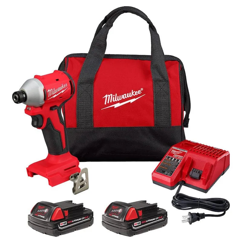 Milwaukee M18 Schlagantriebssatz, Schnurloses Design, 18V, 1/4 in., 2. 0 Ah, Bürstenlos, 2.0 Ah