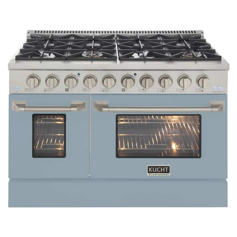 Kommerzielle Gas-Reihe 8-Burners, 48 in., 6. 7 cu ft, Edelstahl, Flüssigpropan, Pro-Style, Blau, 6.7 cu. ft