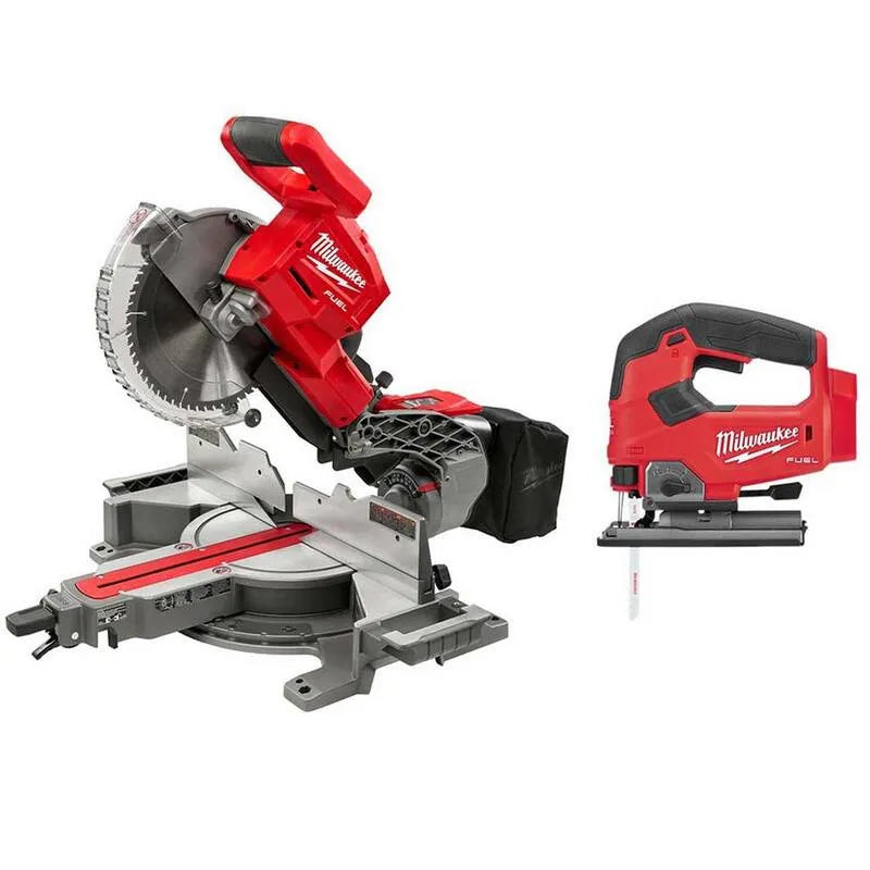 Milwaukee FUEL 18V M18, kabellos Design, 10 in., kabellos Dual Bevel Slide Compound Gehrungssäge mit Jig Saw, bürstenlos