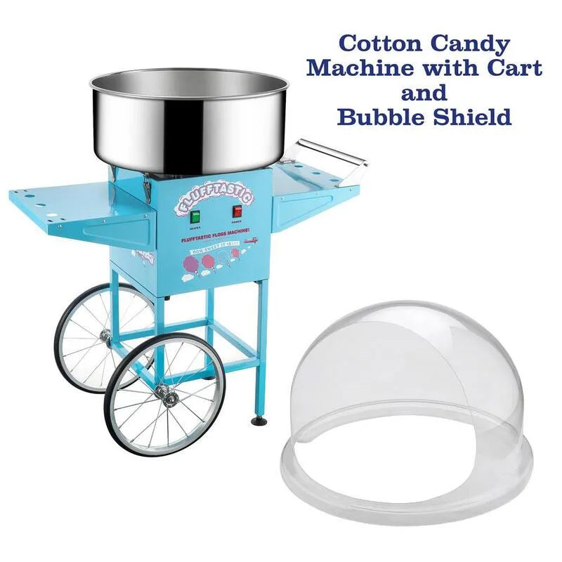 Candy 1000-Watt, 13 in., und Edelstahl-Stahl Pan, Flufftastic 1000-Watt Floss Maker mit Wagen, Dome Shield