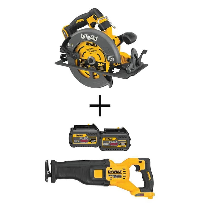 DEWALT 6. 0Ah, 60V, 7-1/4 in., 6. 0Ah Batterien, Schnurlose Bürstenlose Kreissäge, Schnurloses Design, 6.0Ah