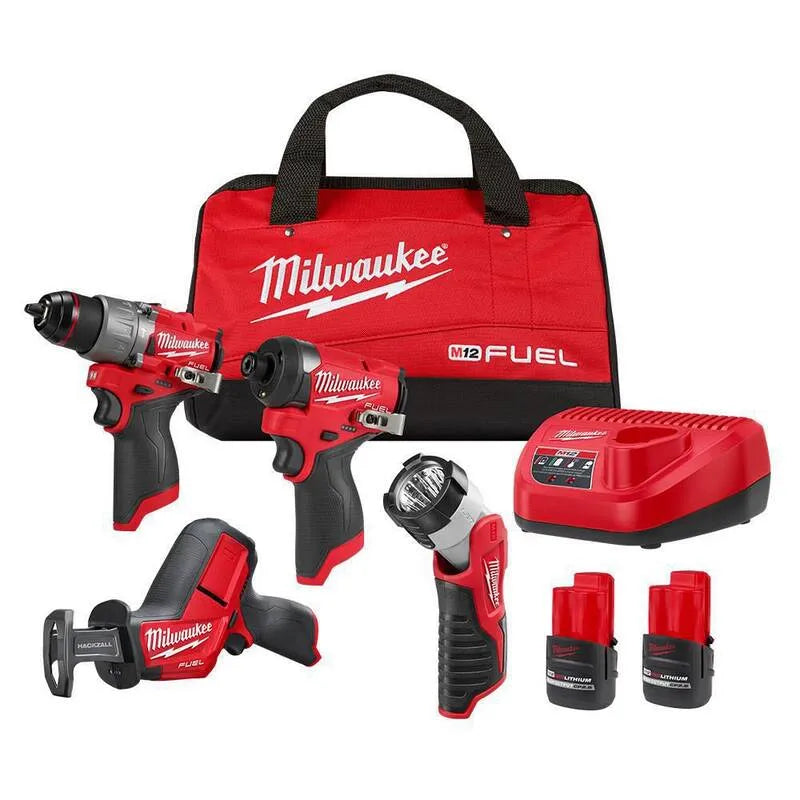 2. 5ah Milwaukee 12-Volt Lithium-Ionen-Bürste ohne Schnur, Combo-Kit, mit zwei 2, 5-Ah-Batterien und Werkzeugtasche, Schnurloses Design, M12, 2.5ah