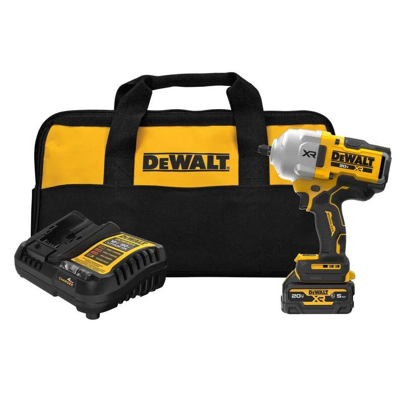 DEWALT 5Ah High Torque Schlagschrauber Kit, 20V, 1/2 in., kabellos Design, bürstenlos, Batterie