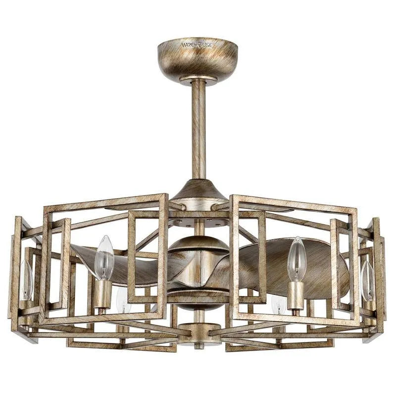 Deckenventilator, 26, 8 in., Neske 26, 8 in., Innen-, Silber-, ferngesteuerte Luftzirkulation, 26.8 in