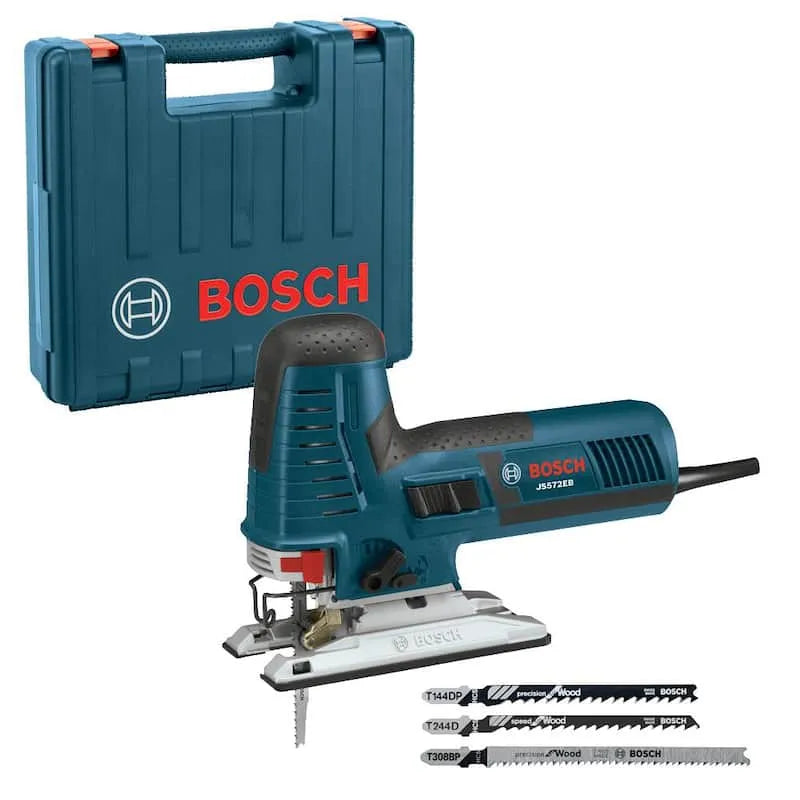 Bosch Säge, 7. 2 Amp, Schnur mit variabler Geschwindigkeit Barrel-Grip Jig Kit, verschiedene Klingen und Tragetasche, 7.2 Amp