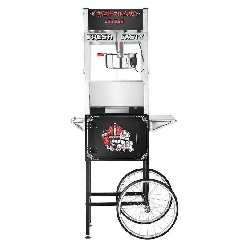 Top Star Commercial Quality Popcorn Machine, 12 oz, Commercial-Grade Design, Schwarz