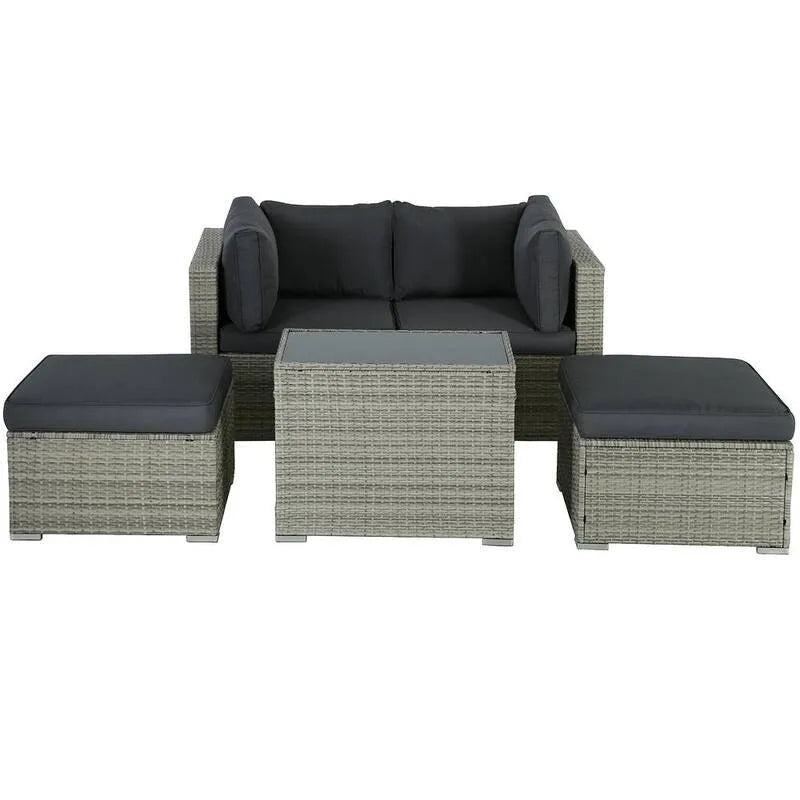 Schnittsofa, Garten, Patio, Grau, Wohnzimmer Modular Sitzgruppe, Garten-Sofas
