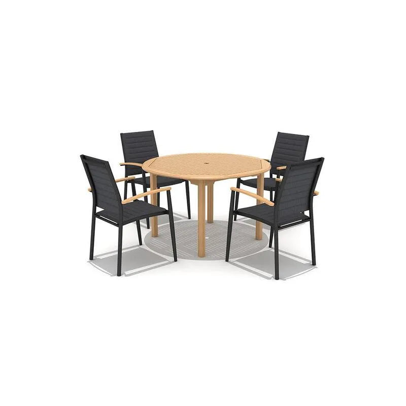 5 Teile Aluminium Patio Round Essgruppe 5-Stück, Madrid