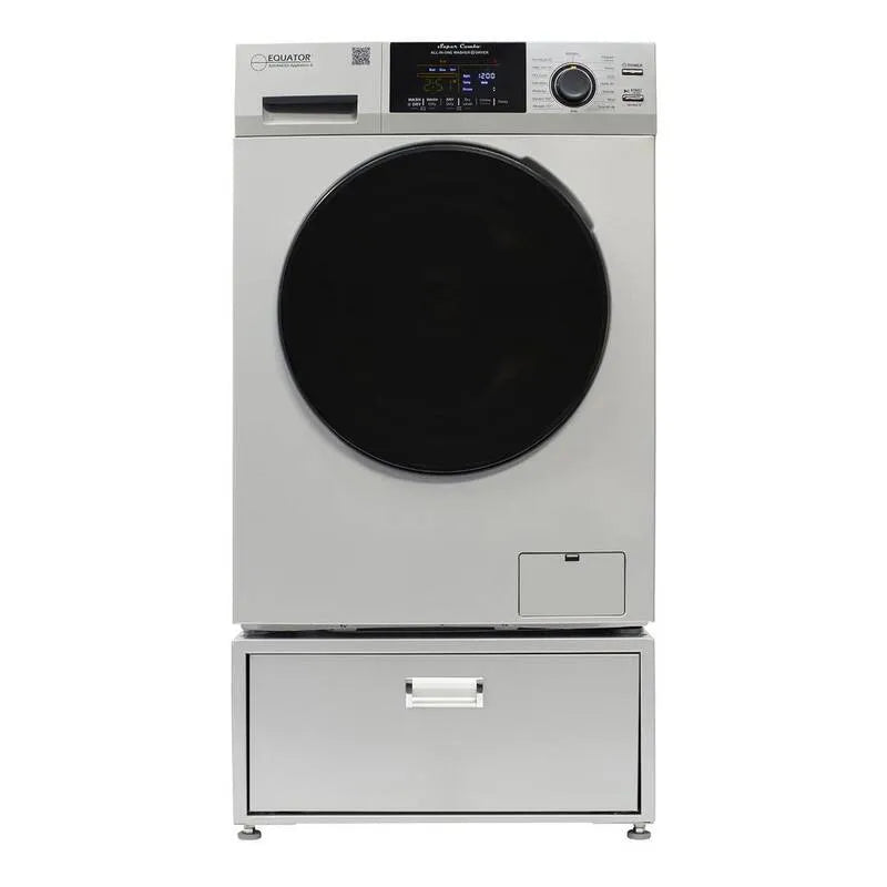 110, 1. 62 cu. ft. Vented Sani Combo Waschmaschinentrockner Combo Pet Cycle und Podest ADA in Silber, 1. 62 cu. ft., 1.62 cu. ft