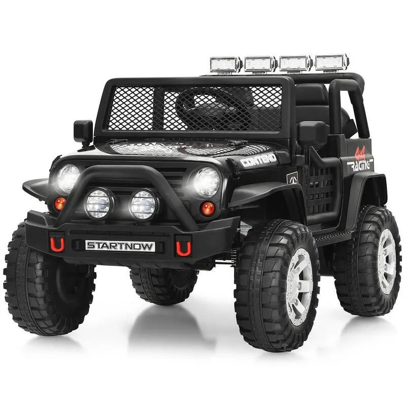 12-Volt, Kids Ride-On Truck Elektroauto mit Licht und Musik in Schwarz, Fernbedienung