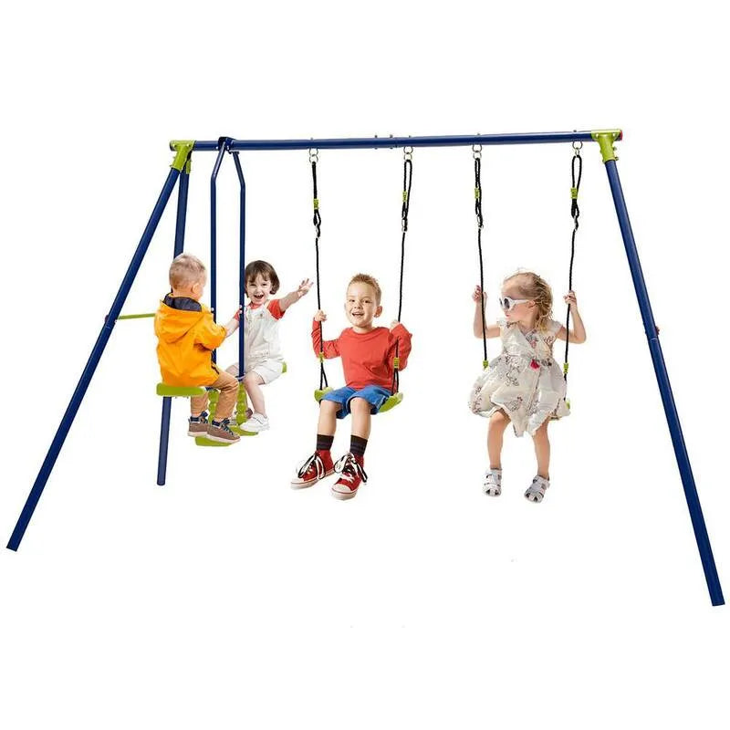 Swing Set 2-in-1, 440 lbs. Swing Set Kids Swing Stand mit 2 Swings und 1 Gleitschirm für Hinterhof
