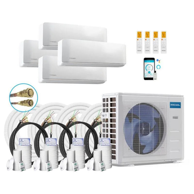MRCOOL 3-Ton kanalloses Mini-Split-System, 21. 5 SEER, 36000 BTU, 50ft, 4-Zone, 12K, 36,000 BTU, 50,50ft, Weiß, Multi-Split-Systeme