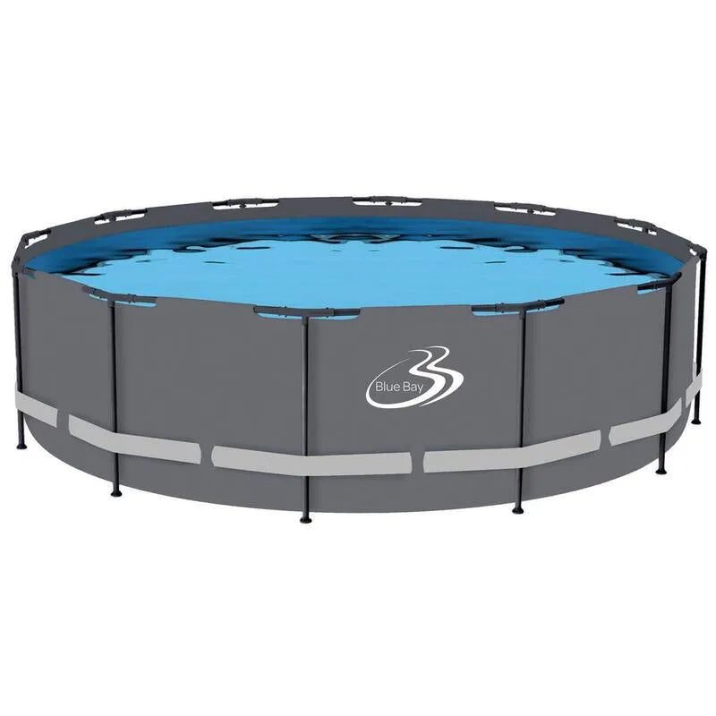 Bluebay 15 ft, Round Soft-Sided Pool Grau Tubing, 48 in.