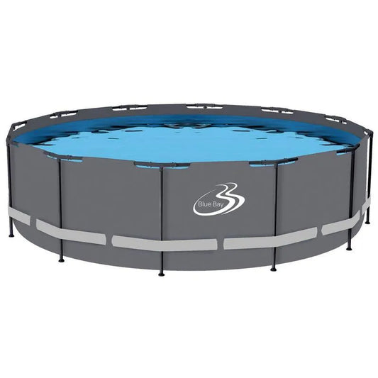 Bluebay 15 ft, Round Soft-Sided Pool Grau Tubing, 48 in.