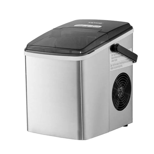 Eiswürfelbereiter 24H, 26 lb, Edelstahl, selbstreinigend, kompaktes tragbares Design, Auftisch, Silber