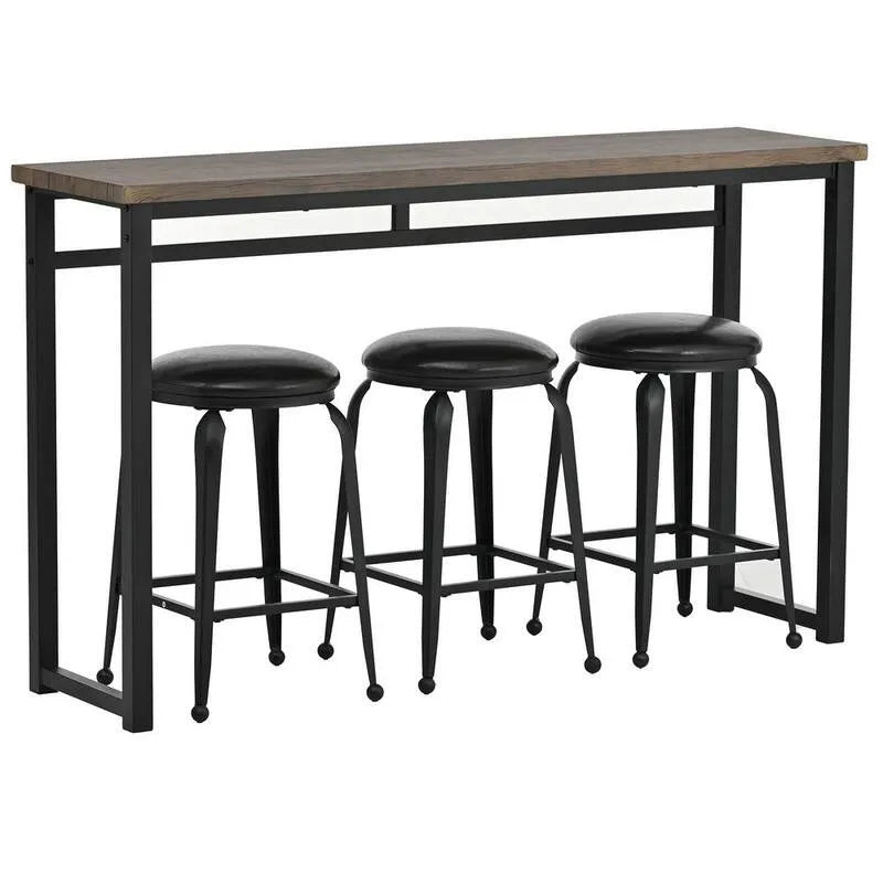 Teil Wood Garten Dining Set 4 Teile, Wood Garten Dining Set mit 3 Barshockern