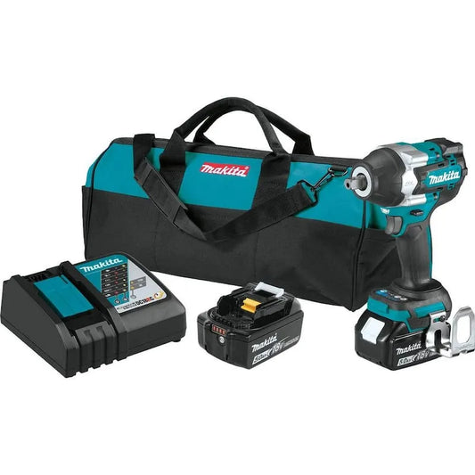 Makita 4-Stufen Schlagschrauber Kit, 18V, 1/2 in., kabellos Design, 5. 0Ah, bürstenlos, 5.0Ah