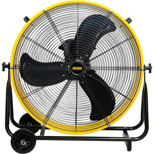 24 in., 24 in. 8800 CFM DC Motor Trommelventilator Hochgeschwindigkeits-Luftzirkulator Luftstrom Turbo Shop Ventilator in Gelb- UL gelistet, UL, 8800 CFM