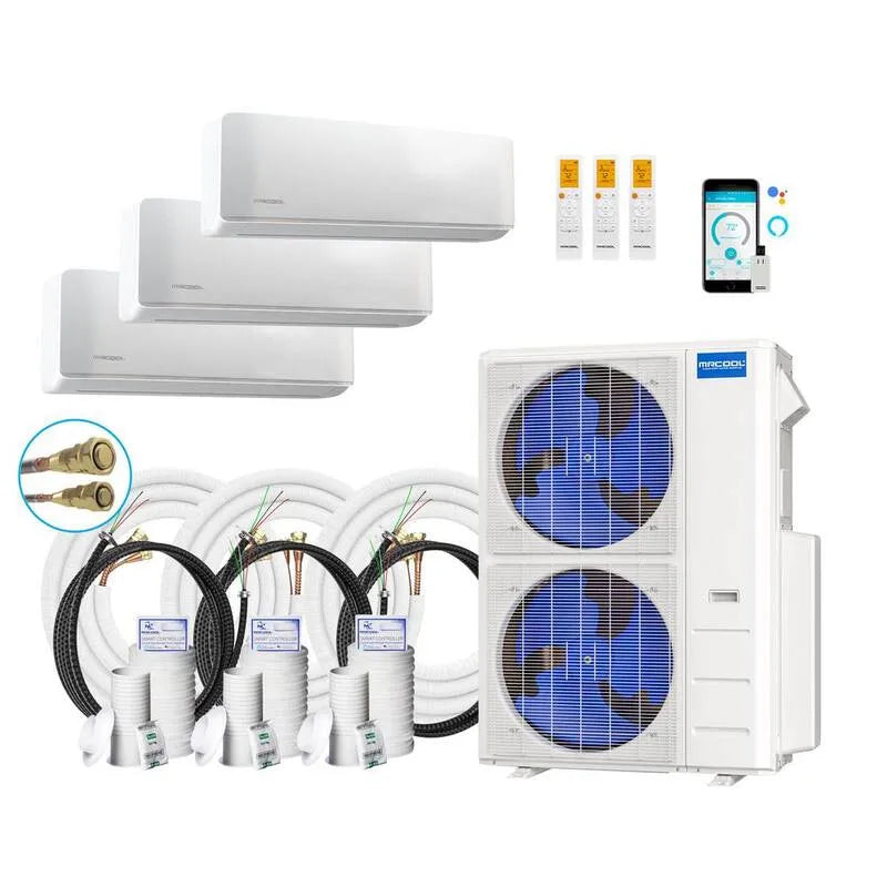 MRCOOL 4-Ton kanalloses Mini-Split-System, 20. 5 SEER, 42000 BTU, 75ft, 3-Zone, 12K, 18K, 42,000 BTU, 66,75ft