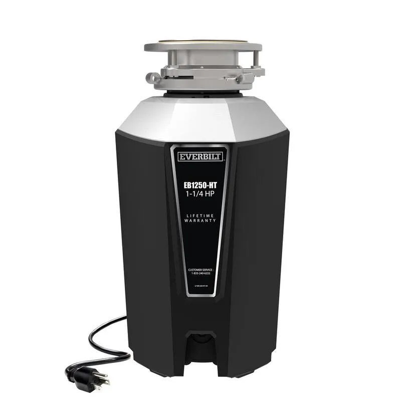 Spüle, 1, 25 PS kontinuierliche Futter Müllentsorgung mit rostfreiem Stahlflansch und angeschlossenem Netzkabel, 1.25 HP