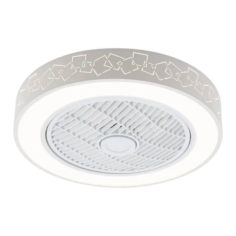 Deckenventilator, 19. 68 in., Flush Mount, Innenbereich, mit Fernbedienung, Weiß, 19.68 in