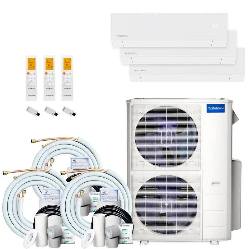 MRCOOL 4-tonnen kanalloses Mini-Split-System, 22. 4 SEER, 48000 BTU, 25ft, 230V, 3-Zone, 12K, 18K, 48,000 BTU