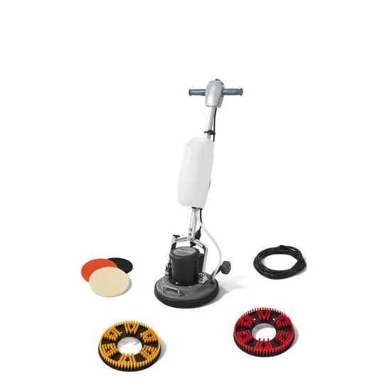 2-Brushes Teppich und Hartboden Puffer Reiniger 2-Bürsten und 3-Scouring Pads, Commercial-Grade Design, Grau