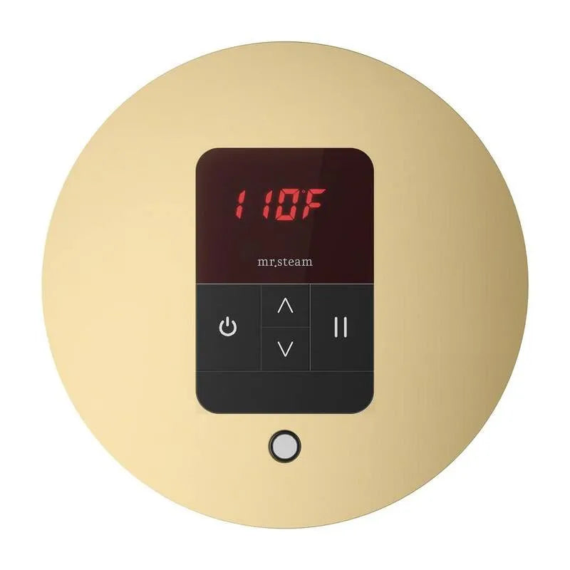 Round Dampfdusche Steuerung in Satin Brass, iTempo