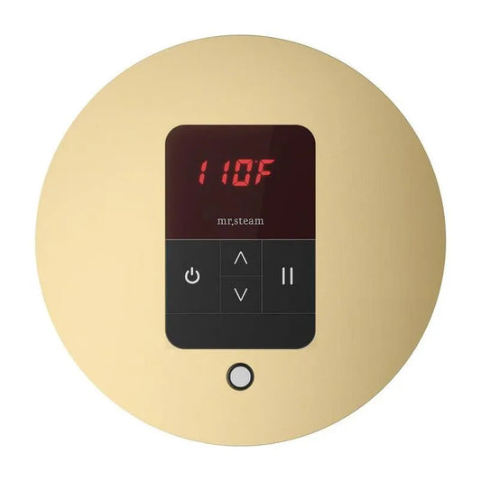 Round Dampfdusche Steuerung in Satin Brass, iTempo