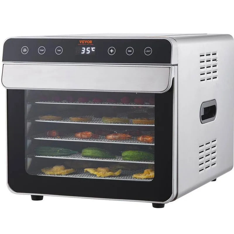 Lebensmittel-Dehydrator-Maschine 700-Watts, ETL, Edelstahl, einstellbare Temperatur, Silber