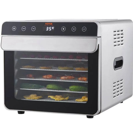 Lebensmittel-Dehydrator-Maschine 700-Watts, ETL, Edelstahl, einstellbare Temperatur, Silber